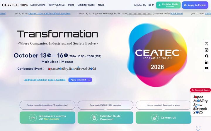 Screenshot of ceatec.com