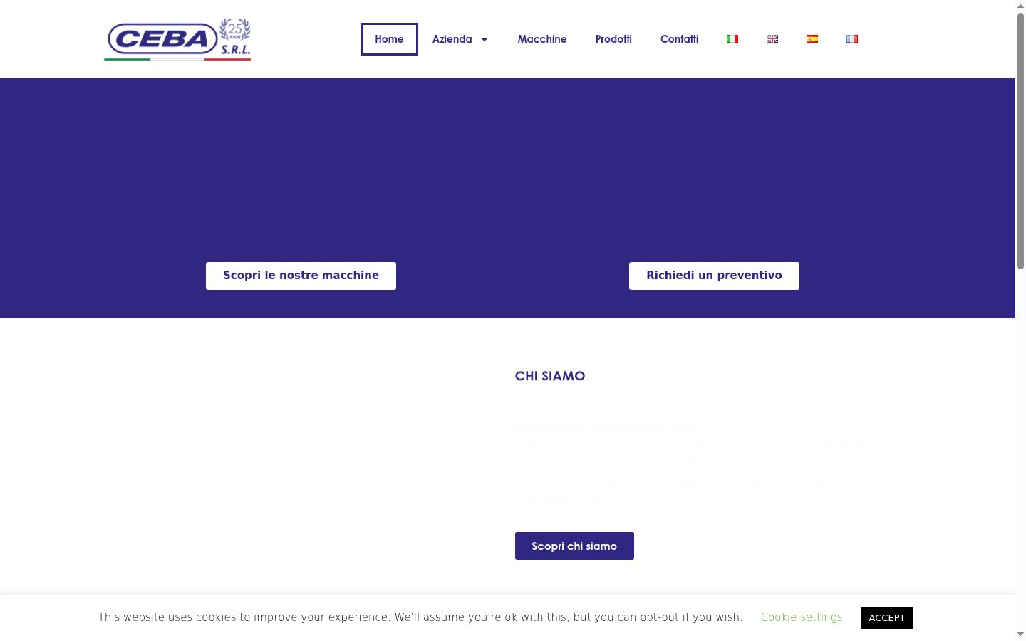 Screenshot del banner di consenso mostrato prima di qualsiasi interazione