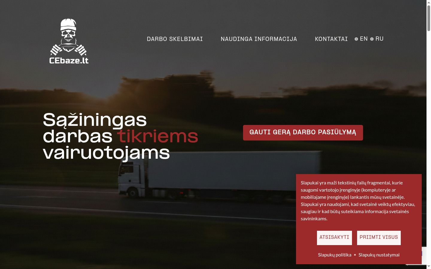 Screenshot del banner di consenso mostrato prima di qualsiasi interazione
