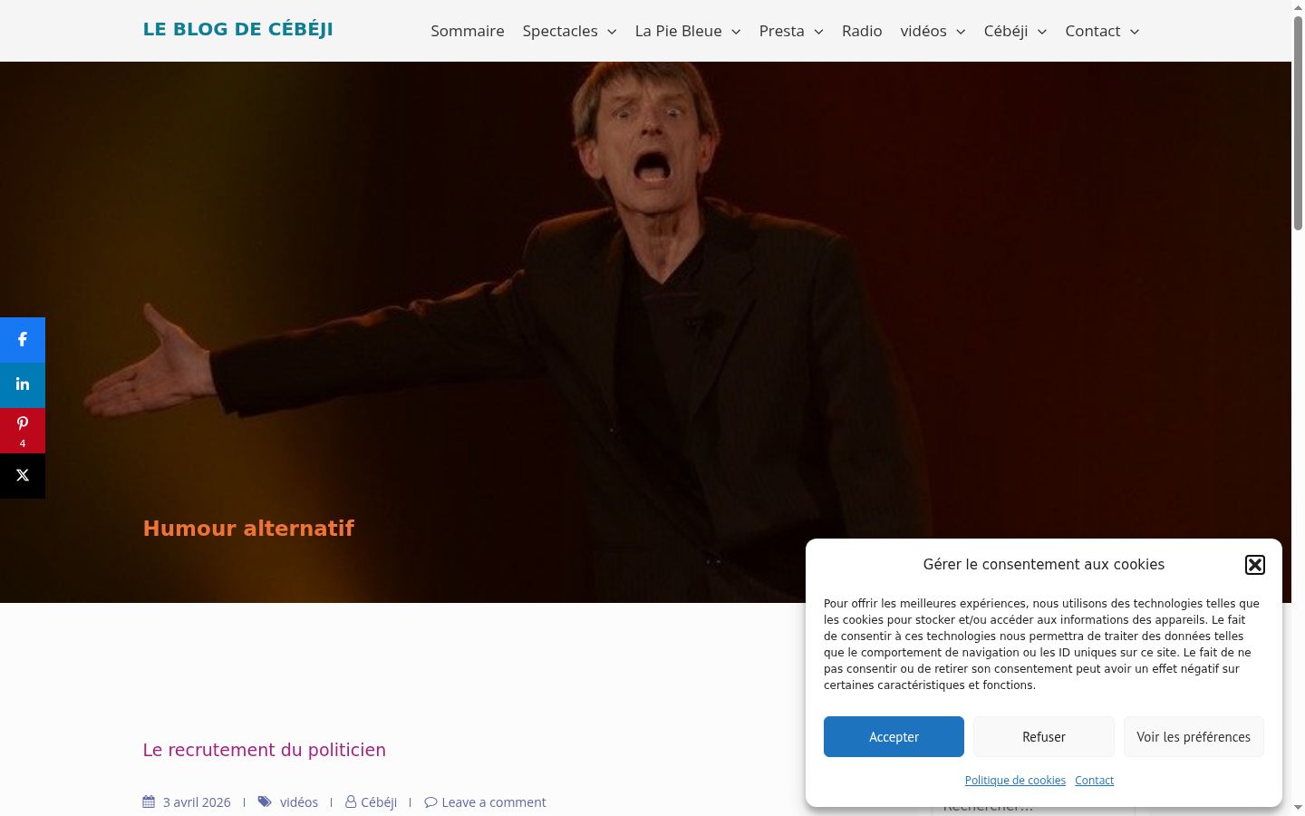 Screenshot des Einwilligungsbanners vor jeglicher Interaktion