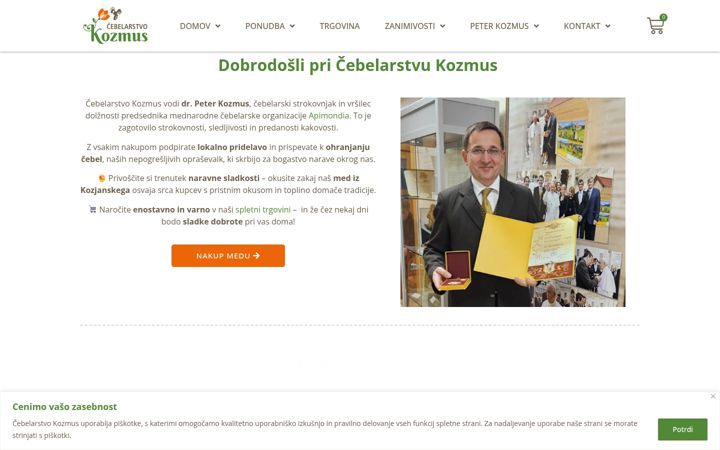 Skærmbillede af cebelarstvo-kozmus.si