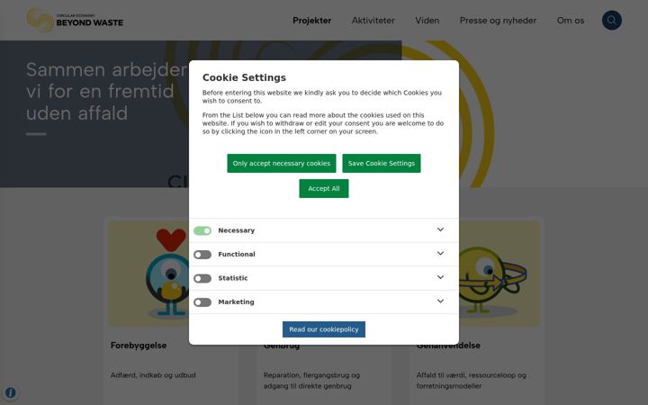 Screenshot of cebeyondwaste.eu
