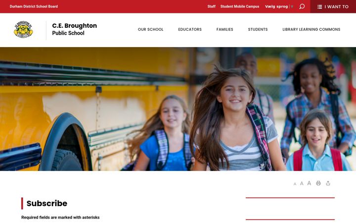 Screenshot of cebroughton-subscribe.ddsb.ca
