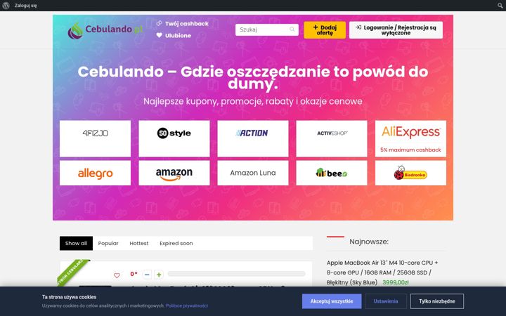 Screenshot of cebulando.pl