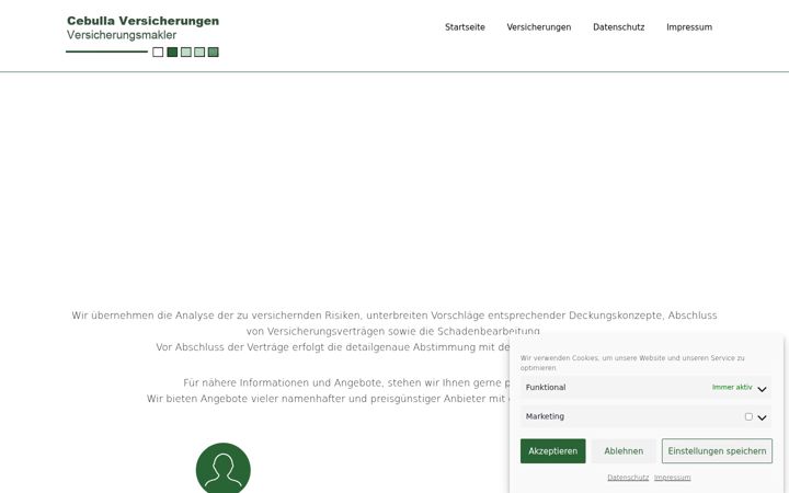 Screenshot of cebulla-versicherung.de