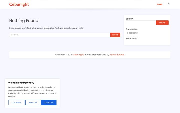 Screenshot of cebunight.website