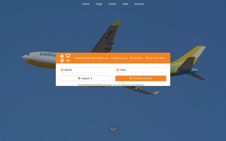 Screenshot of cebupacific.de