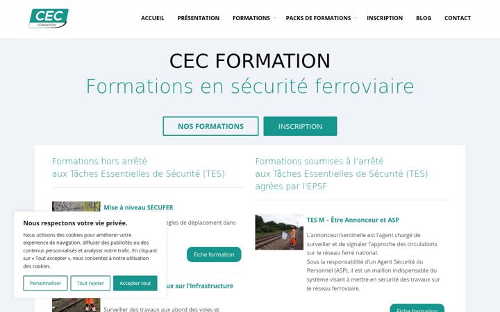 Screenshot of cec-formation.com