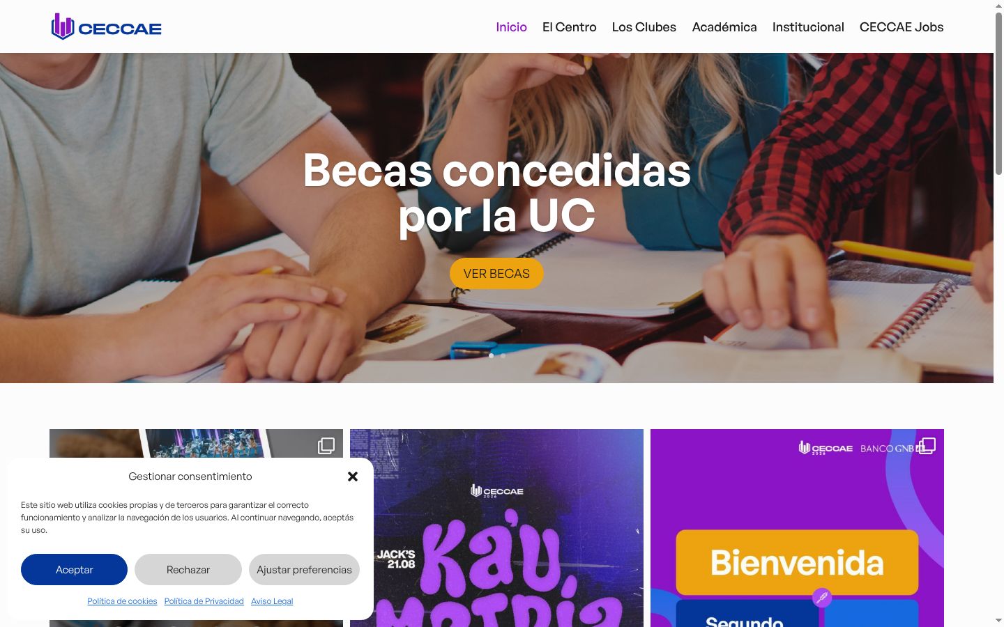 Screenshot of the consent banner shown before any interaction