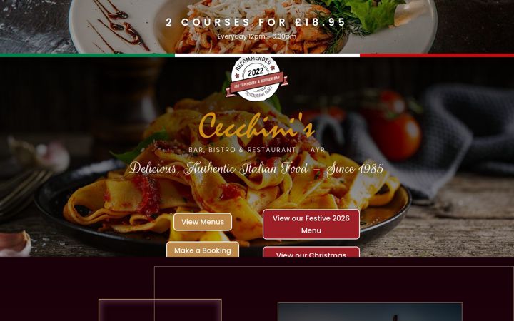 Screenshot of cecchinisayr.co.uk