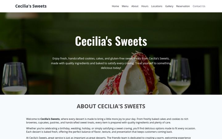 Ekraanipilt saidist ceceliassweets.com