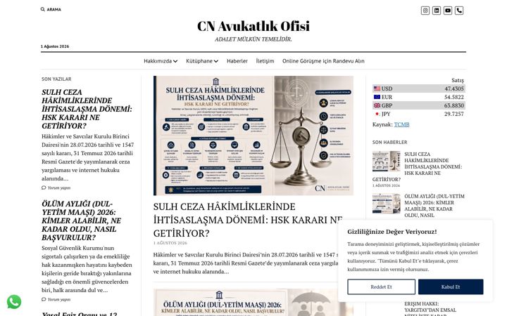 Screenshot of cecenhukuk.com