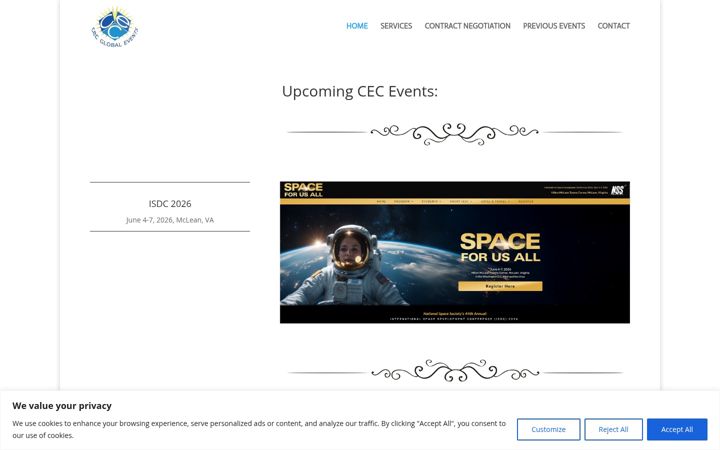 Screenshot of cecglobalevents.com