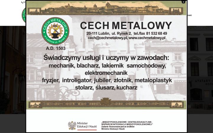 Skærmbillede af cechmetalowy.pl