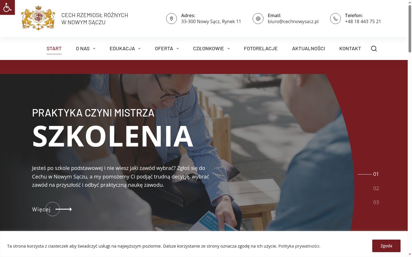 Captura de ecrã do banner de consentimento apresentado antes de qualquer interação