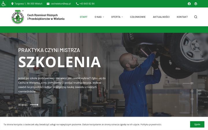 Captură de ecran a cechwielun.pl