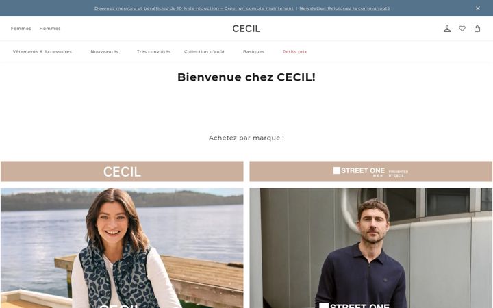 Ekrānuzņēmums no cecil-mode.fr