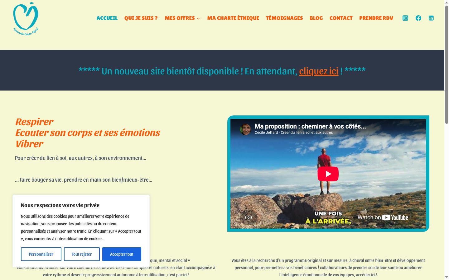 Screenshot del banner di consenso mostrato prima di qualsiasi interazione