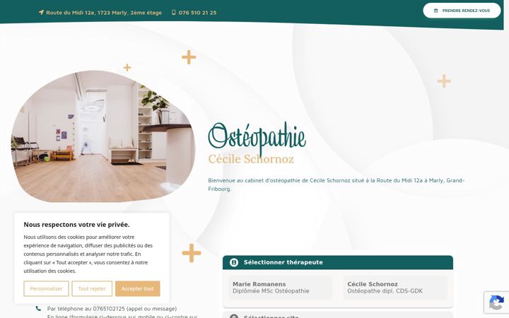 Screenshot of cecile-schornoz-osteopathie.ch