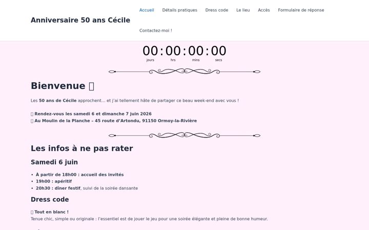 Screenshot of cecile50ans.fr