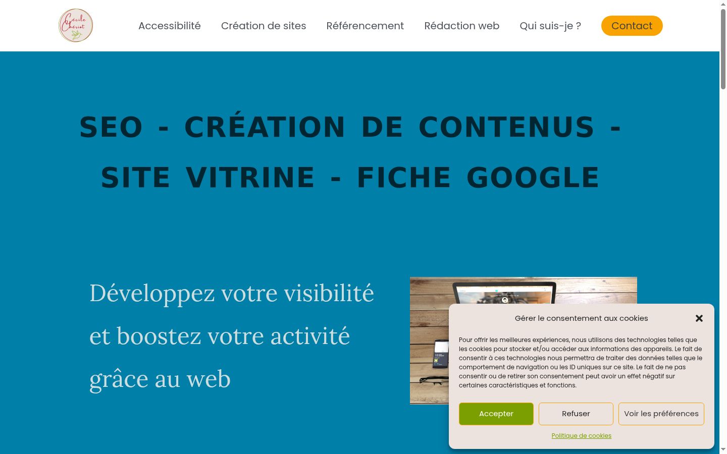 Screenshot del banner di consenso mostrato prima di qualsiasi interazione