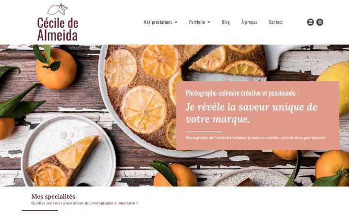 Screenshot of ceciledealmeida.fr