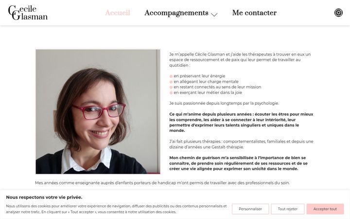 Screenshot of cecileglasman.fr