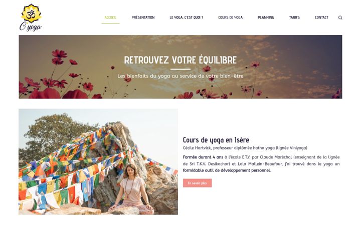 Screenshot of cecileyoga.fr