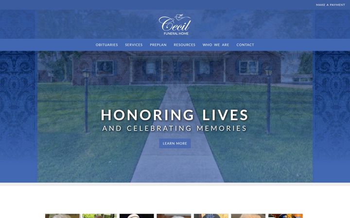 Screenshot of cecilfuneralhome.com