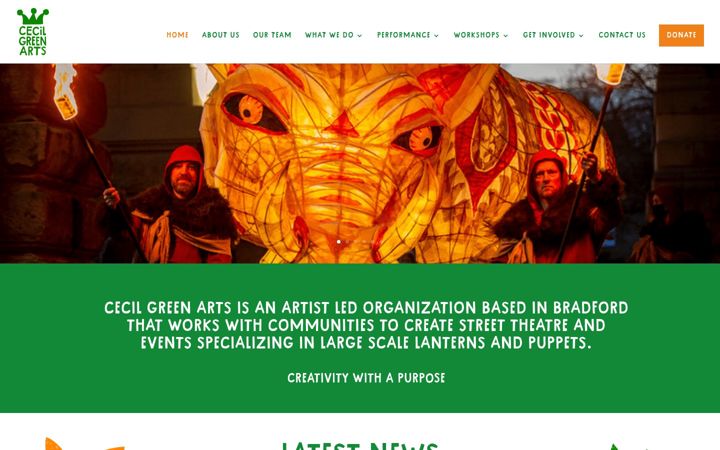 Screenshot of cecilgreenarts.co.uk