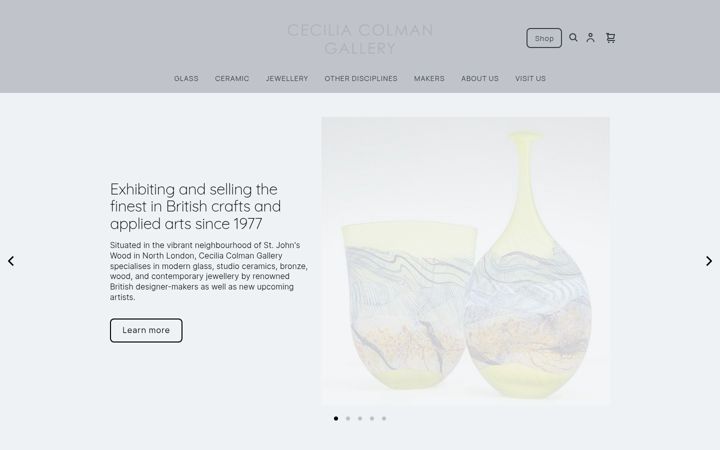Screenshot of ceciliacolmangallery.com