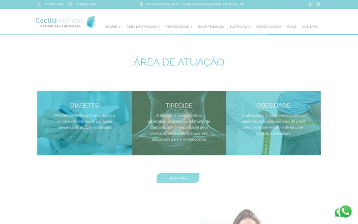 Screenshot stránky ceciliafeder.com.br