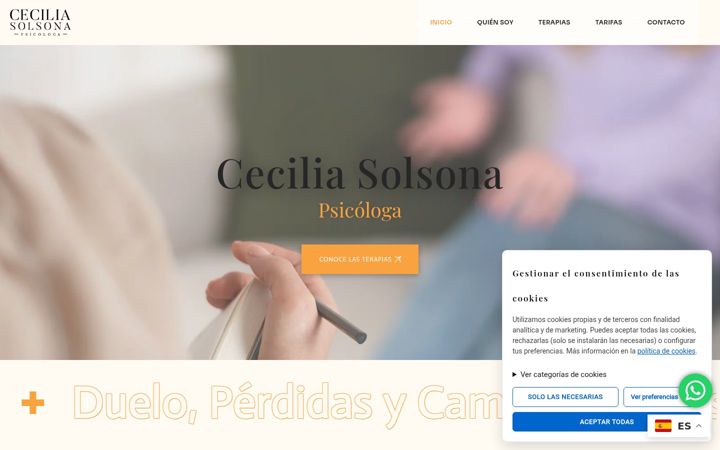 Screenshot of ceciliasolsonapsicologia.com