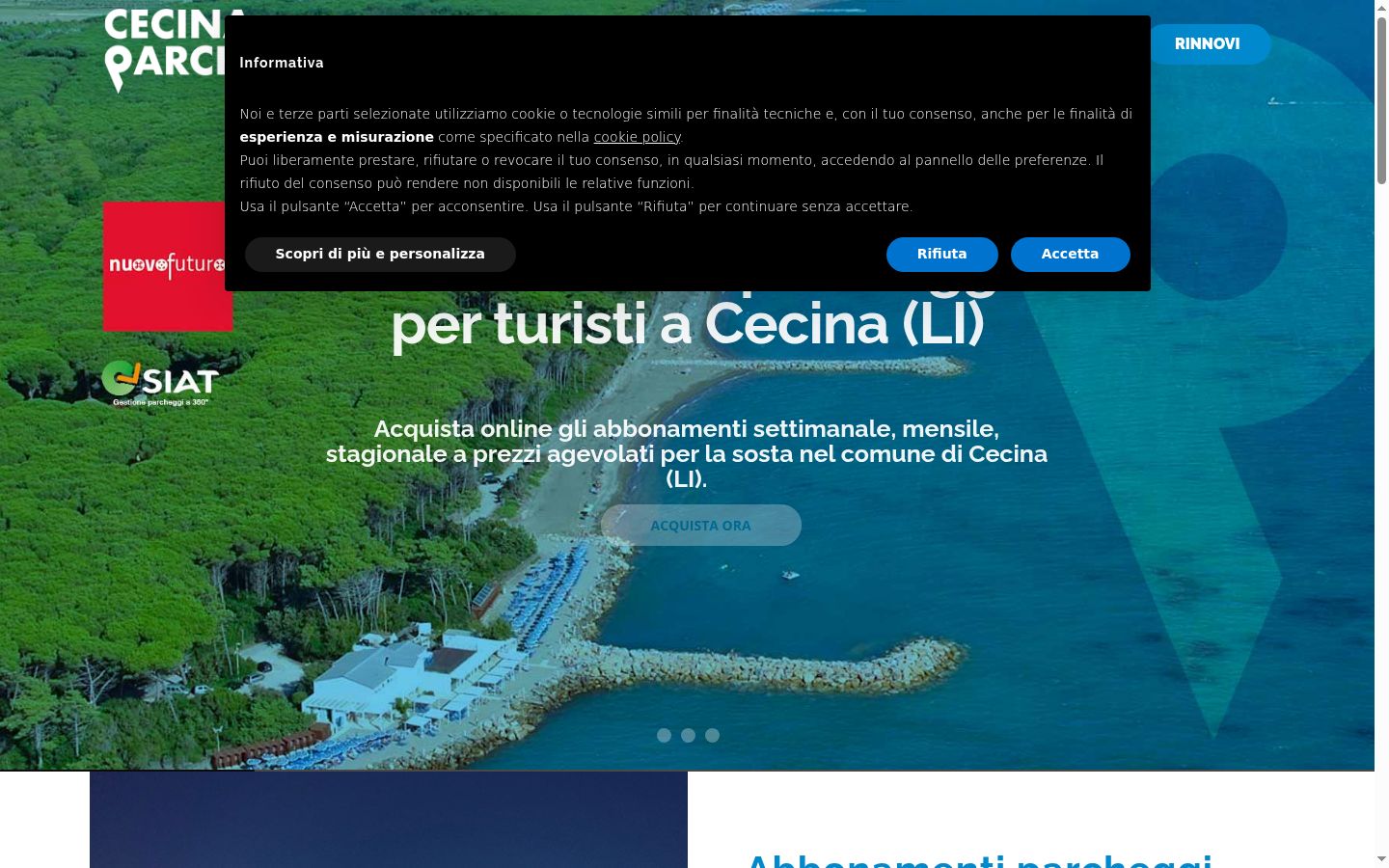 Screenshot of the consent banner shown before any interaction