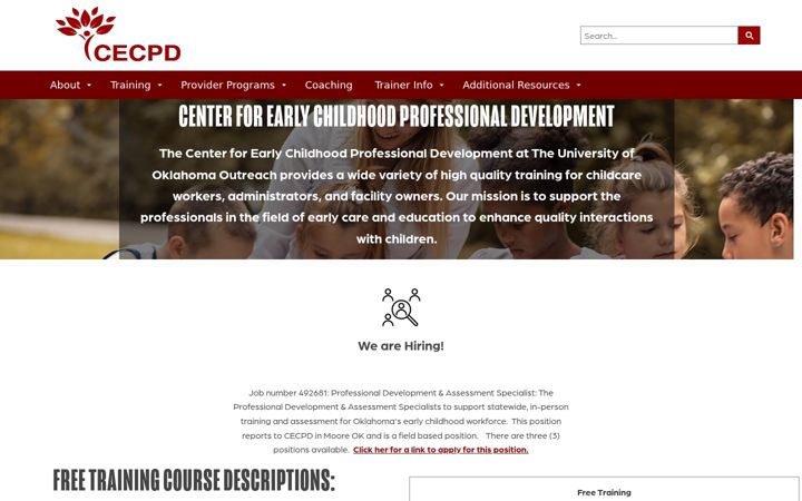 Zrzut ekranu cecpd.ou.edu