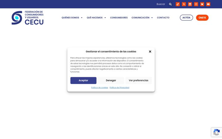 Screenshot of cecu.es
