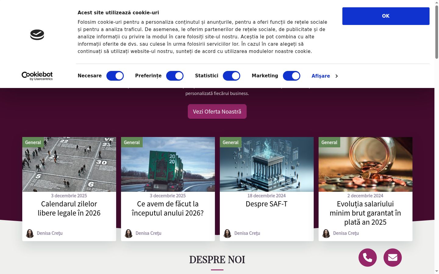 Captura de pantalla del banner de consentimiento mostrado antes de cualquier interacción