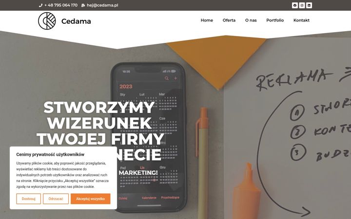 Captură de ecran a cedama.pl