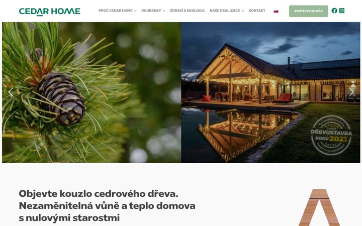 Ekrano kopija cedar-home.cz