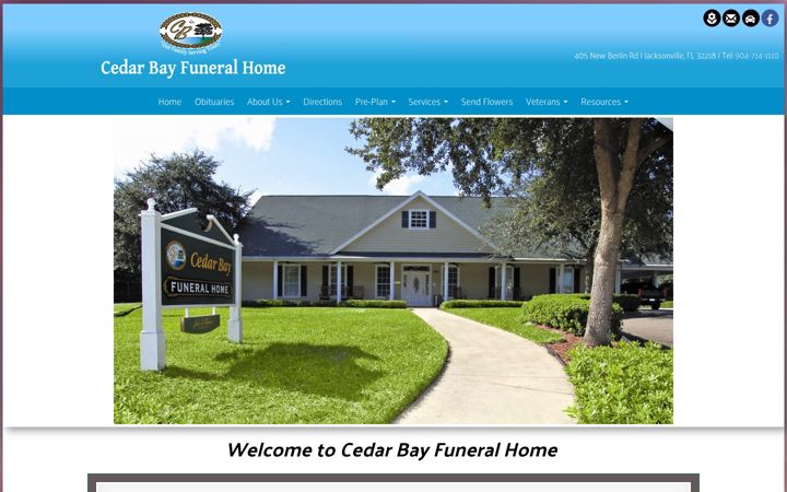 Screenshot of cedarbayfuneralhome.com