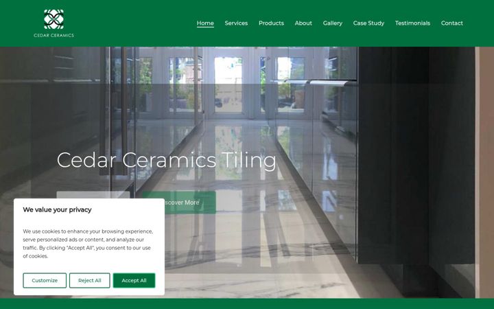 Screenshot of cedarceramicstiling.co.uk