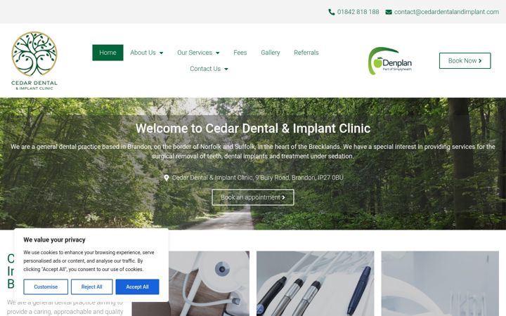 Screenshot of cedardentalandimplant.com