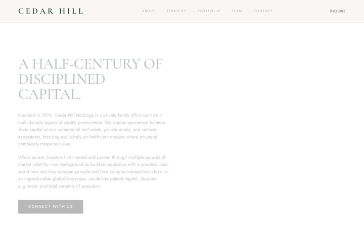 Screenshot of cedarhillholdings.com