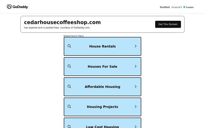 Screenshot of cedarhousecoffeeshop.com