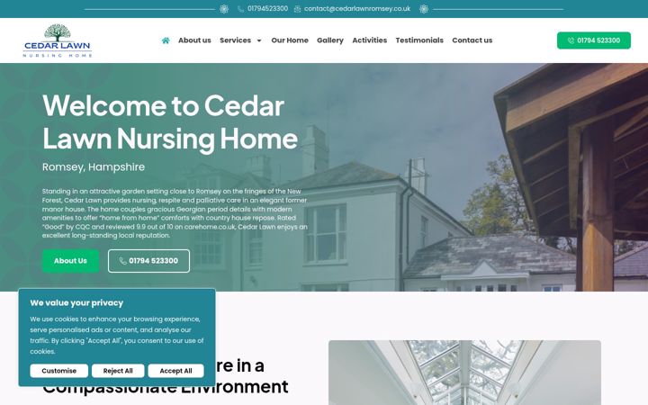 Screenshot of cedarlawnromsey.co.uk