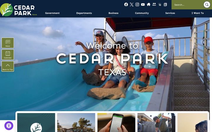 Screenshot of cedarparktexas.gov