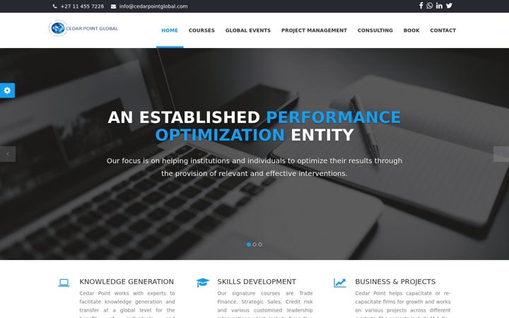 Screenshot of cedarpointglobal.com