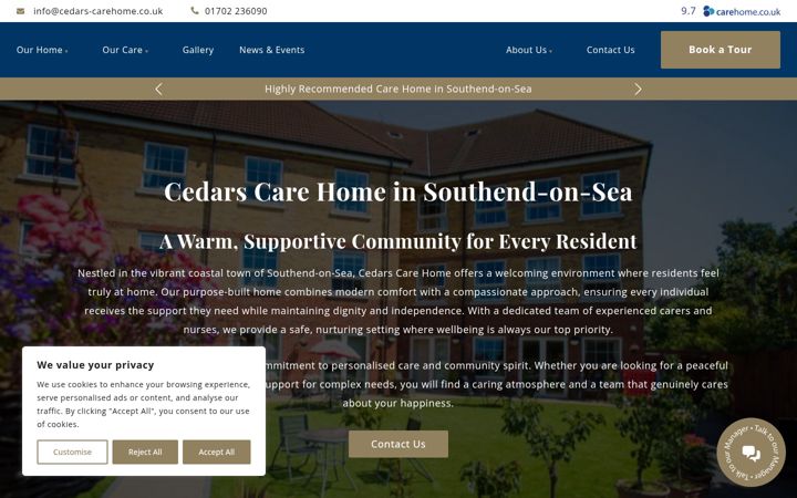 Screenshot ta' cedars-carehome.co.uk