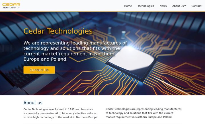 Screenshot ta' cedartech.co.uk