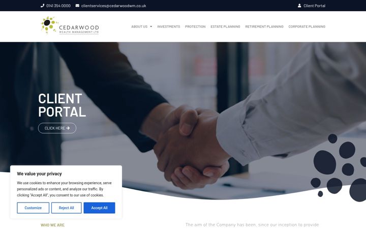 Screenshot of cedarwoodwm.co.uk